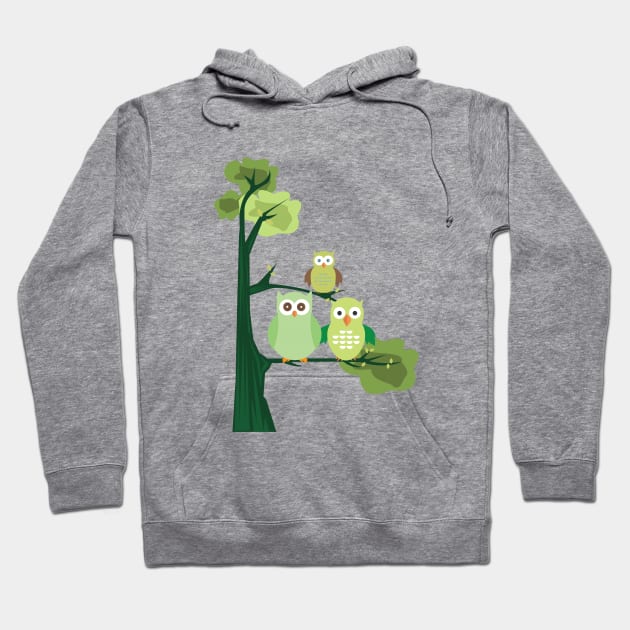 Green Owls Hoodie by adamzworld